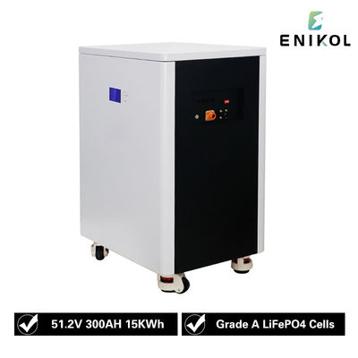 48В Lifepo4 Домашнее энергохранилище Солнечная батарея 51.2V 300AH 15KWH Глубокий цикл 10kw Pack